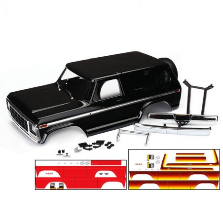 BLACK FORD BRONCO BODY + RED AND SUNSET STICKERS 
