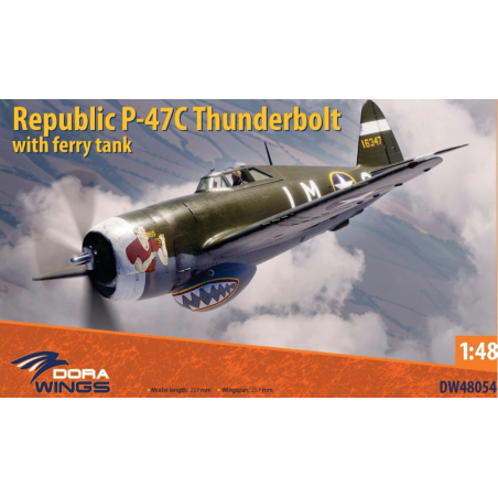 Republic P-47C Thunderbolt with Ferry Tank with etched parts and resin weighted wheels Model kit 