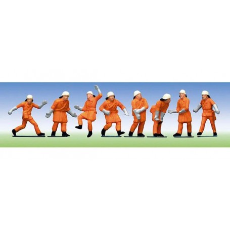 Firemen, orange uniform Figure